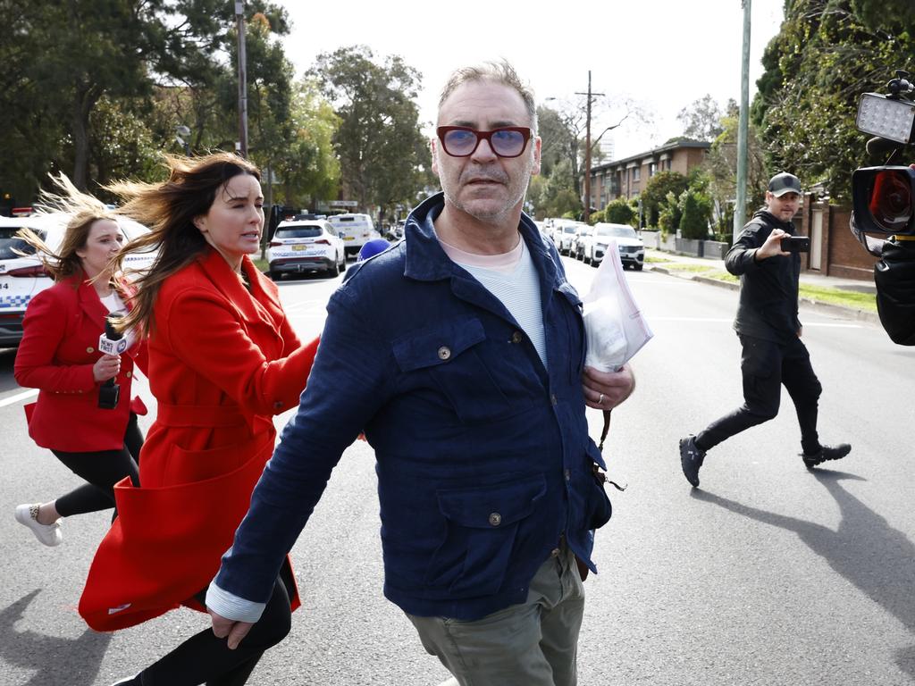 Andrew O’Keefe pictured leaving Waverly Police Station. Picture: Richard Dobson