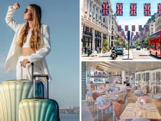 From UK flights and limited edition suitcases to 5-star staycations, there's loads of travel deals to snap up this week. Picture: Samsonite UK, iStock, Luxury Escapes