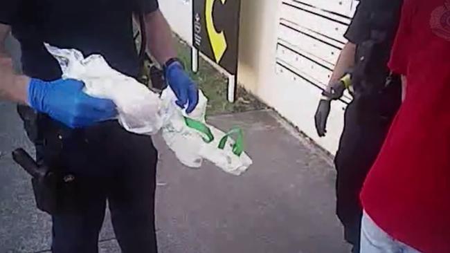 The moment police arrest a man for drugs at Taigum. Photo: QPS