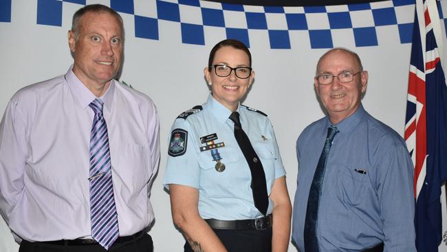 Sergeant Christine Russell was among some of the police officers recognized at Wednesday's event. (Pictured here with husband Lindsay Russell and friend James Miller.)