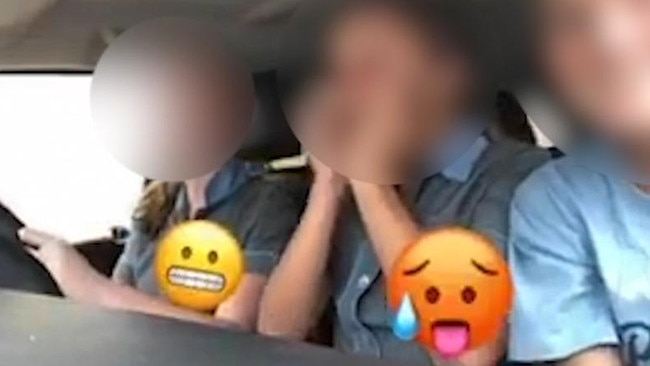 The St Catherine’s School students posted a video to TikTok of them laughing and smiling while behind the wheel of a car in a McDonald’s drive-through in Prahran.