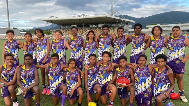 The Under-14 Crusader team during the North Queensland Community Carnival at Cazalys Stadium. Contributed by AFL Cape York House