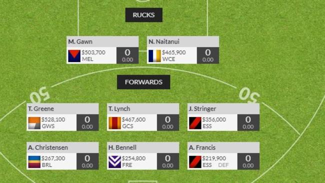 Jay Clark's first edition SuperCoach rucks and forwards