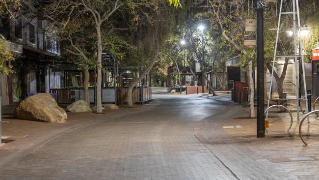 Parts of Alice Springs resembled a ghost town. Picture: Grenville Turner