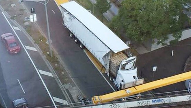 The first truck to hit bridge in 2018, after a $1.1m spent on warnings.