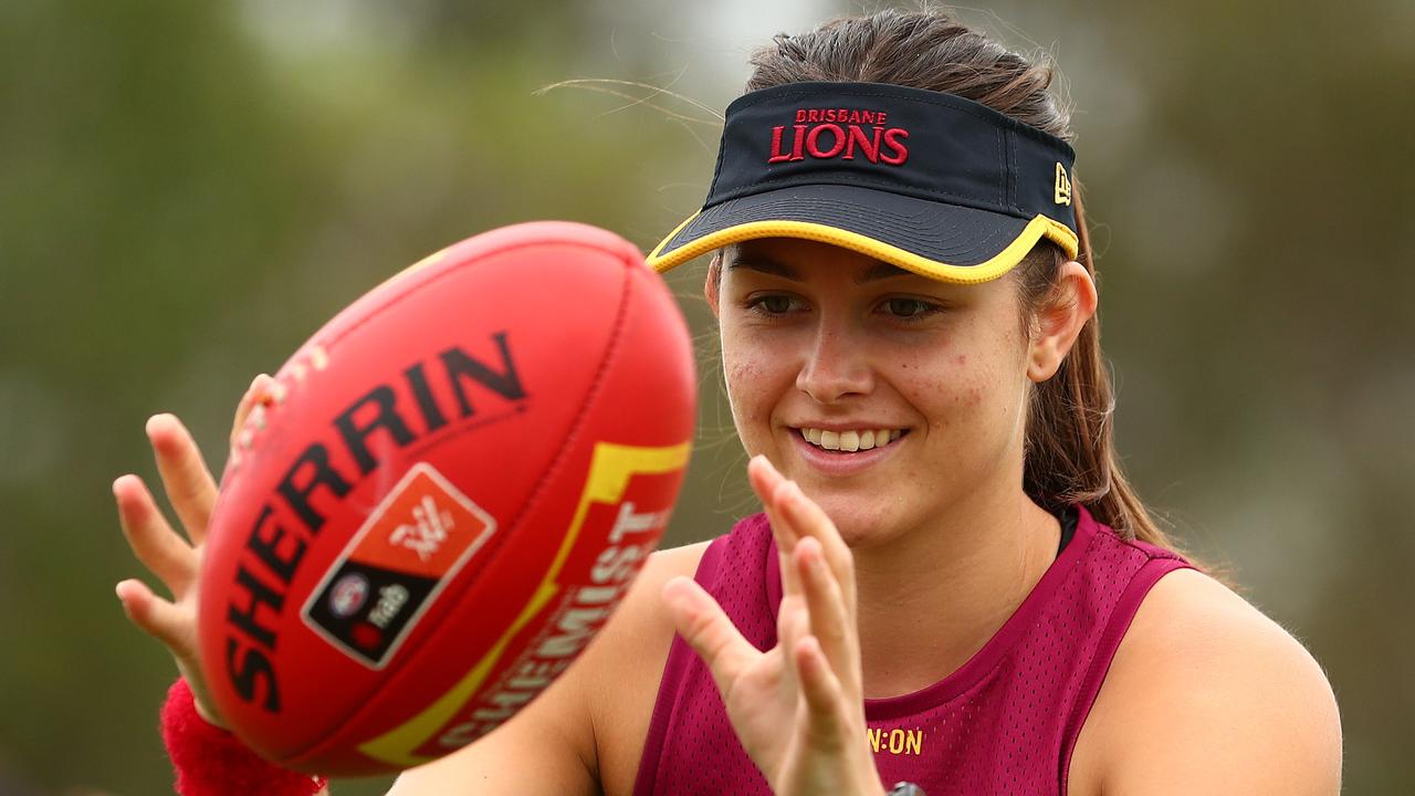 Maggie Harmer during a Brisbane Lions AFLW training session at Yeronga FC last month. (Photo by Chris Hyde/AFL Photos)