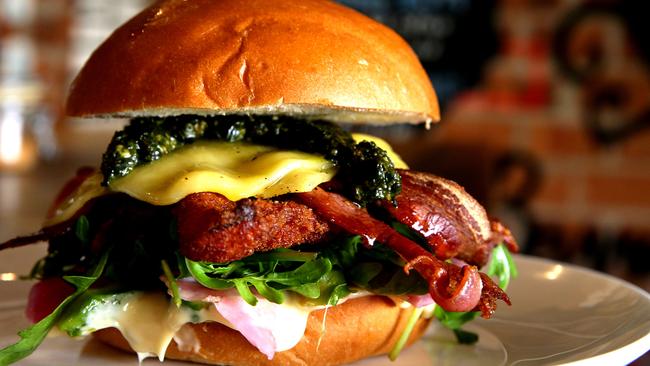 Ready for lunch: the crispy fried chicken burger.