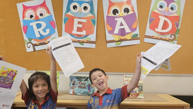 Rosebery Primary School students and twins Justin and Ivanka Zheng take on the 2024 Chief Minister's Reading Challenge.