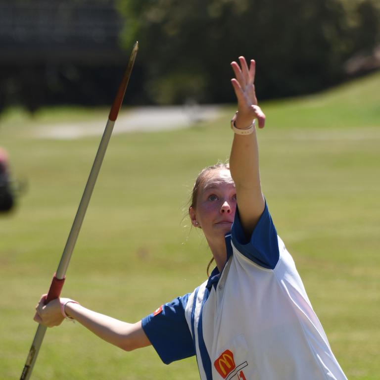 Lillie Howell in action at the Mudgeeraba little athletics competition. (Photo/Steve Holland)