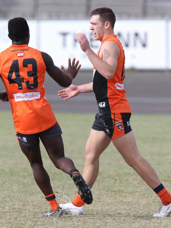 Alex Blair (right) will return to West Oval next month after a three-year stint in Tasmania. Picture: Mark Wilson