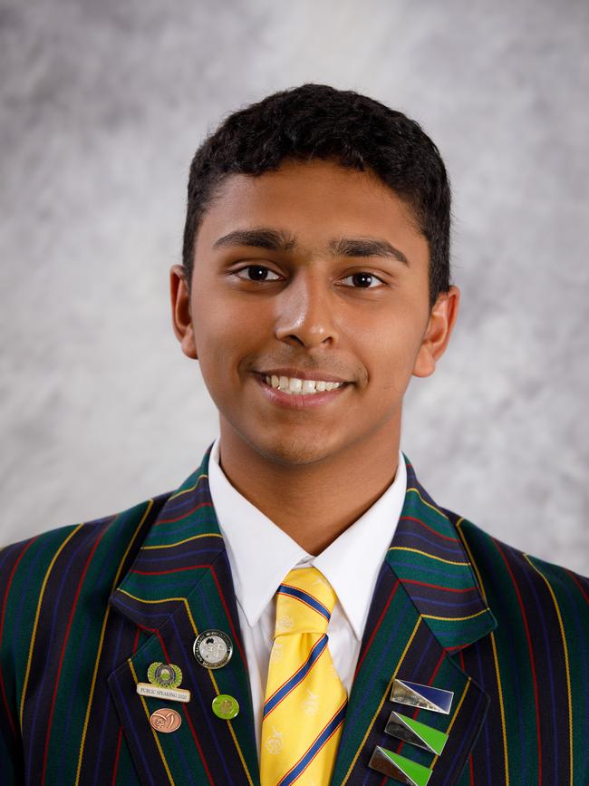 Aditya Naik has been awarded The Craig Bassingthwaighte Medal, Dux of Somerset College 2023. Picture: Supplied