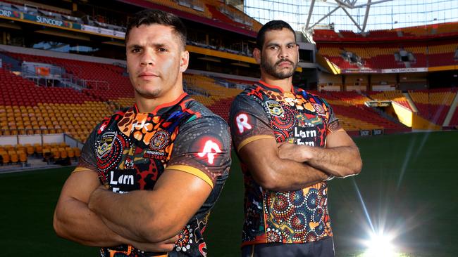 James Roberts’ (left) name is already being thrown around as a potential replacement for Greg Inglis (right). Picture: Darren England