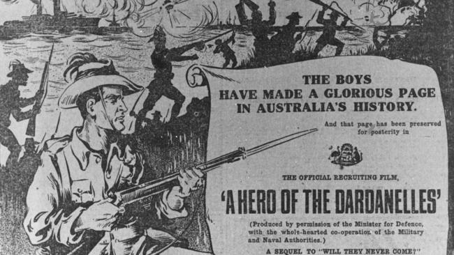 Detail from a poster for <i>A Hero of the Dardanelles.</i>