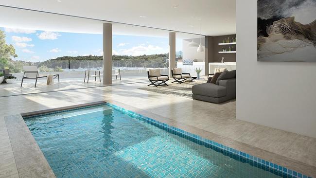 The indoor pool at the Cremorne mansion.