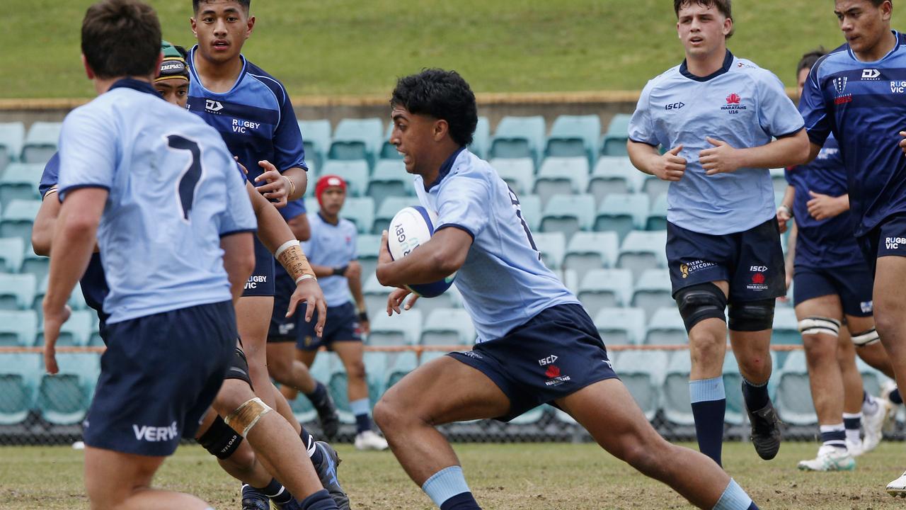 Ashton Large for the Waratahs Under 16s at Leichhardt Oval. Picture: John Appleyard.