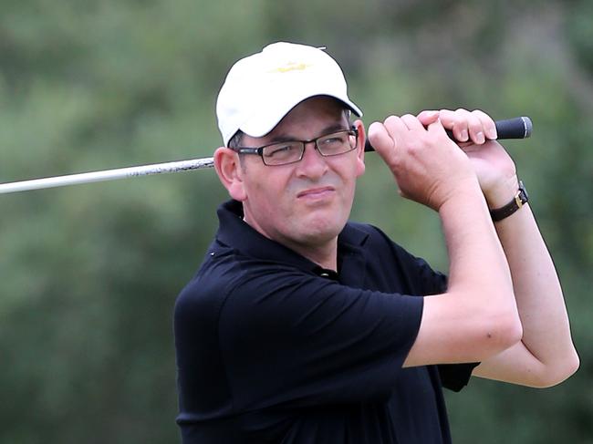 Premier's Cup held today for charity. Daniel Andrews playing, as well as Ricky Ponting, Damien Oliver, Glenn Archer, Picture Yuri Kouzmin