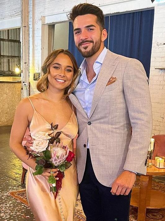 The couple attending the wedding of AFLW star Sabrina Fredrick. Picture: Instagram