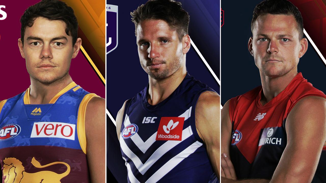 DONE DEALS: Lachie Neale, Jesse Hogan and Steven May.