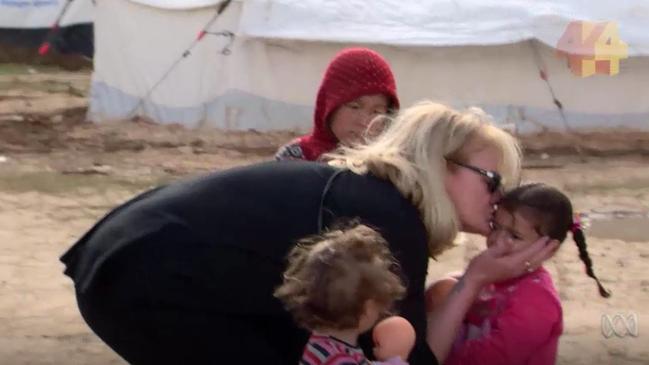 On ABC Four Corners episode Orphans of ISIS, Karen Nettleton reunited with her grandchildren after they spent five years with Islamic State. Picture: ABC’s Four Corners