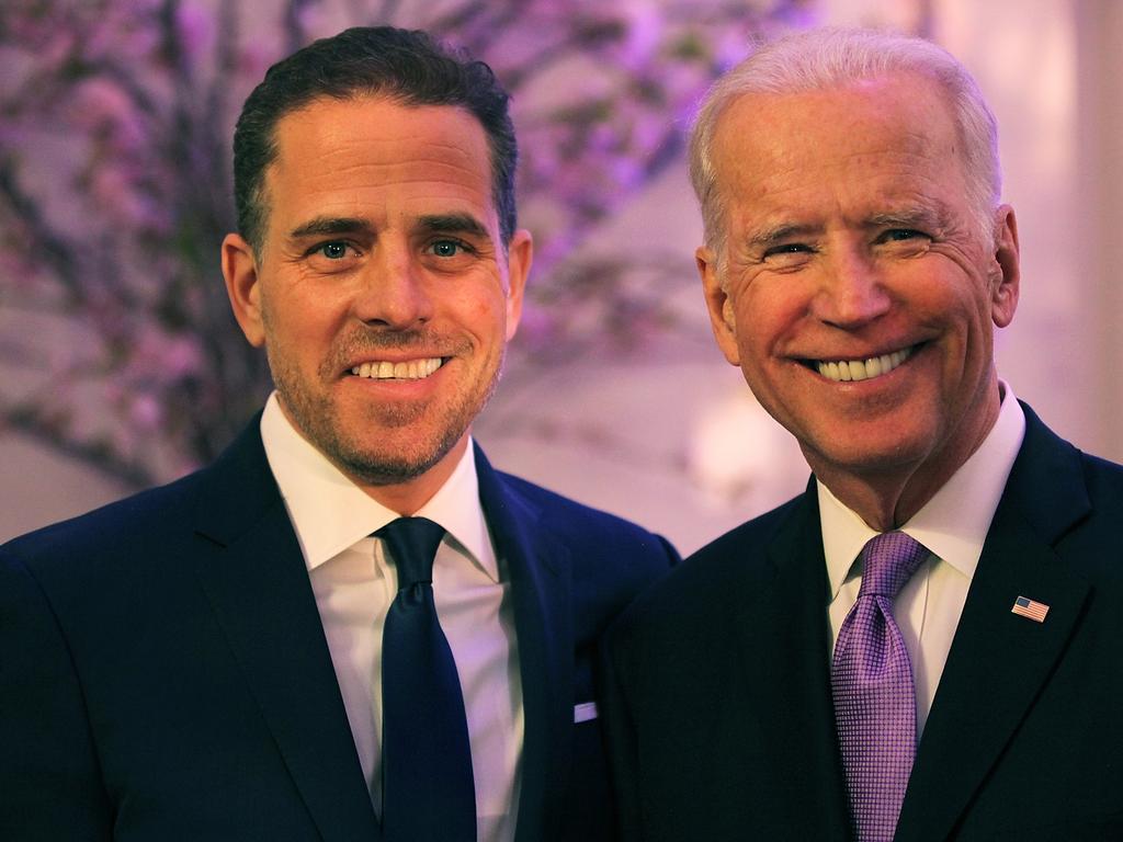 Joe Biden with his youngest and only surviving son Hunter. Picture: Getty