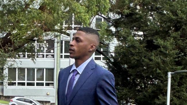 Angel Torres, 24, arriving at Gosford District Court after pleading not guilty to raping a woman at Terrigal in March 2024. Picture: NewsLocal