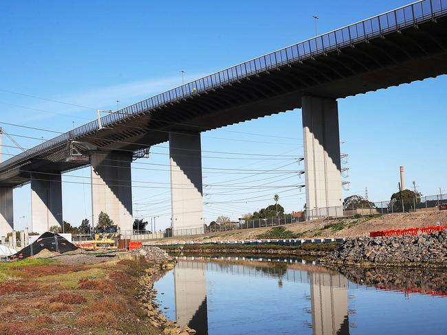 West Gate Tunnel Project. Soil underneath plastic along Hyde St. Spotswood. Picture : Ian Currie