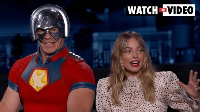 Margot Robbie reveals she slept next to John Cena cardboard cut-out for 2 years (Jimmy Kimmel Live!)