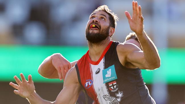 Paddy Ryder is the best ruckman in the game for tapping the ball to the advantage of a teammate. Picture: Michael Klein