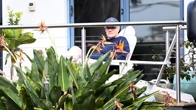 Former Prime Minister Scott Morrison sits at his home in the Sutherland Shire. Picture: Jeremy Piper