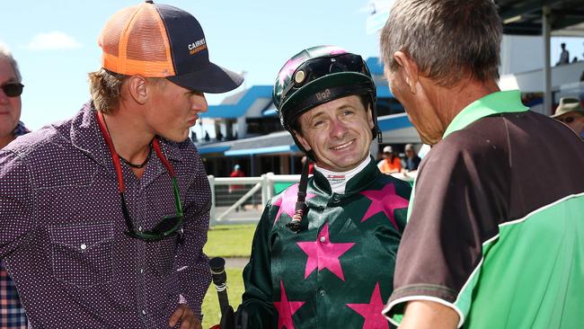 Owner Terry Clarke, strapper Bodine Bailey, jockey Nathan Day and trainer Alwyn Bailey. PICTURE: BRENDAN RADKE.