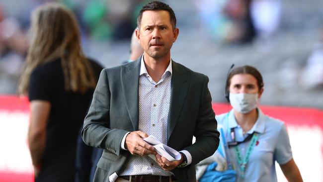 MELBOURNE, AUSTRALIA - JANUARY 20: Ricky Ponting is seen prior to the Big Bash League match between the Melbourne Renegades and the Melbourne Stars at Marvel Stadium, on January 20, 2021, in Melbourne, Australia. (Photo by Robert Cianflone/Getty Images)