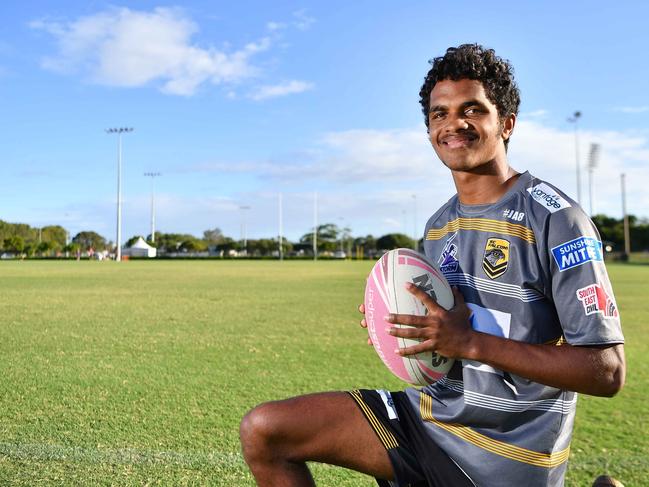 Sunshine Coast Falcons and Mal Meninga Cup player Brooklenn Mundraby-Grogan has been revealed as one to watch this season. Picture: Patrick Woods.