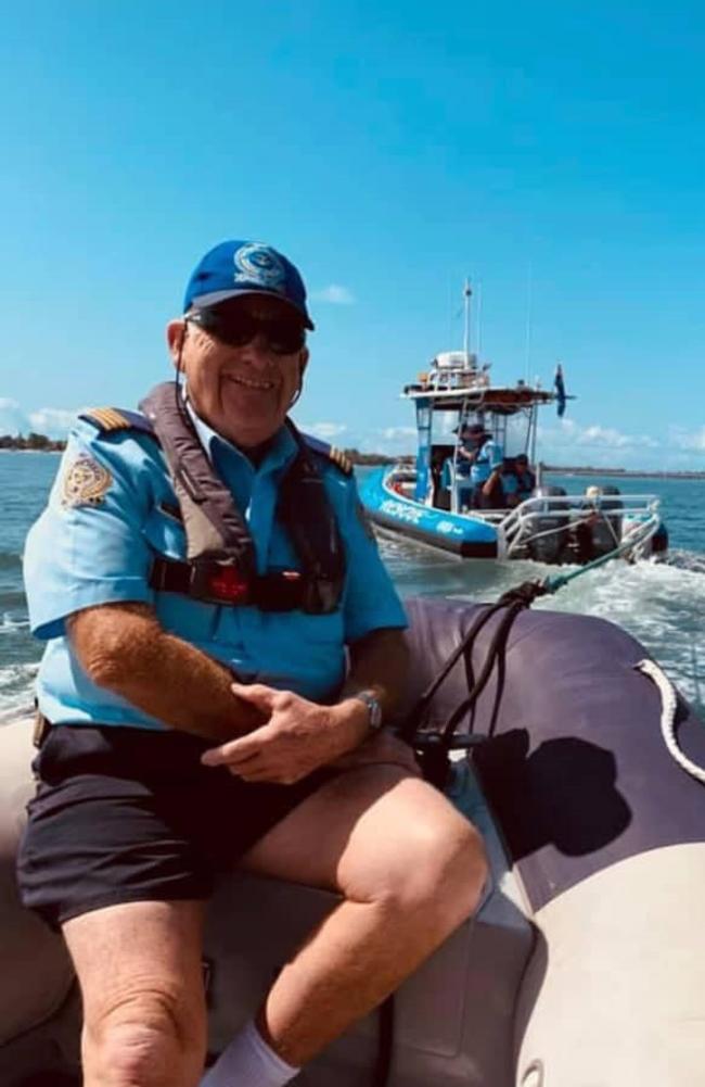 Ian Grimes was one of the VMR Bribie Island crew members that rescued a couple and their two pets from a sinking house boat. Picture: Marine Rescue Bribie Island 445