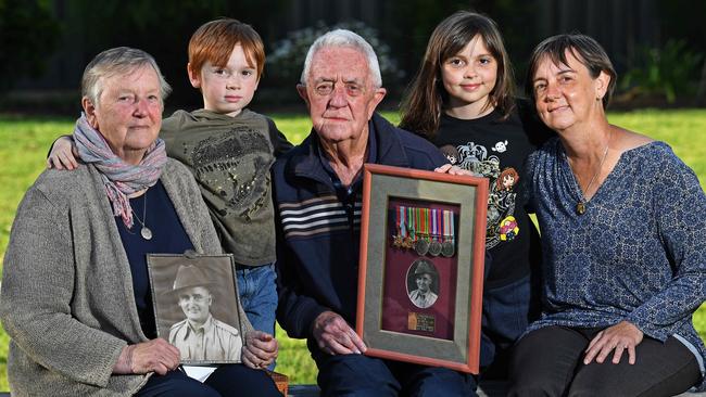 One of many families still affected by Sandakan ... Graham and Jenny Sandercock with daughter Karen Ross and her children Hector, six, and Georgina. Picture: Tom Huntley