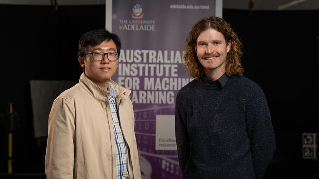 University of Adelaide’s Professor Tat-Jun Chin (left) with Nicholas Moretti, Azure space engineer, Microsoft Australia.