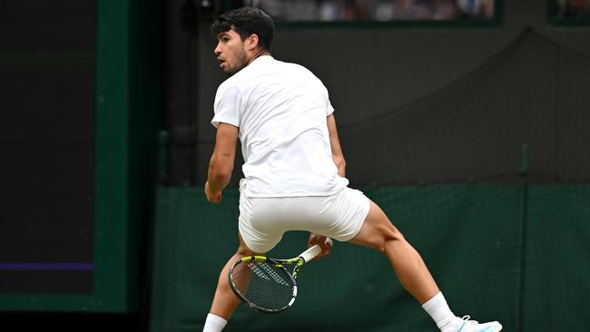 Carlos Alcaraz in his quarter-final win over American Tommy Paul. Picture: Getty Images