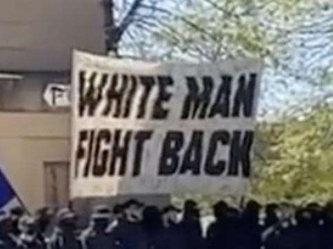 A 'White supremacists' rally in the country NSW town of Corowa. Picture: Supplied