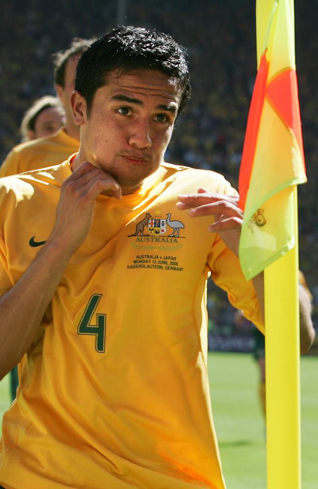 Corner flags across the world shudder in fear when Tim Cahill is near. AFP PHOTO / TORSTEN BLACKWOOD