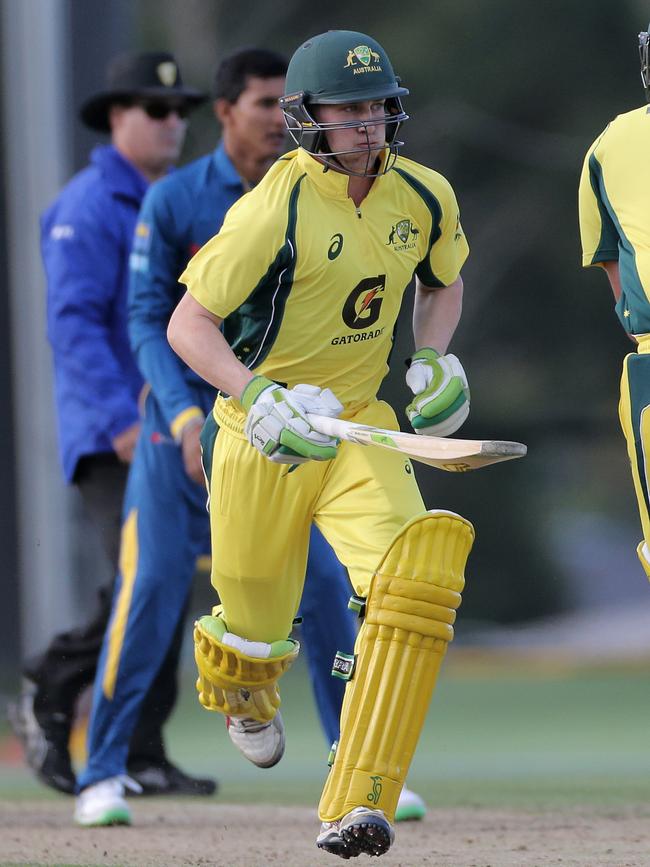 Maladay playing for the Australian under-19s. Picture: Luke bowden