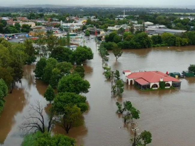 Drone video images of flooding of the Nepean River at Camden, NSW on Thursday morning - MArch 3. MUST CREDIT: TNV