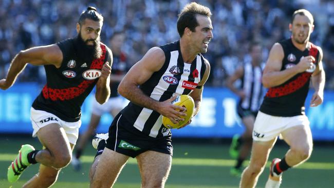 Steele Sidebottom won the Anzac Medal in the traditional Anzac Day clash. Picture: George Salpigtidis