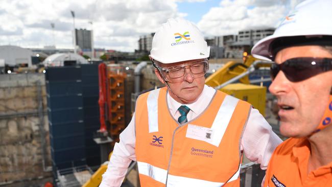 Prime Minister Anthony Albanese at a Brisbane construction site. Picture: NCA NewsWire / Dan Peled