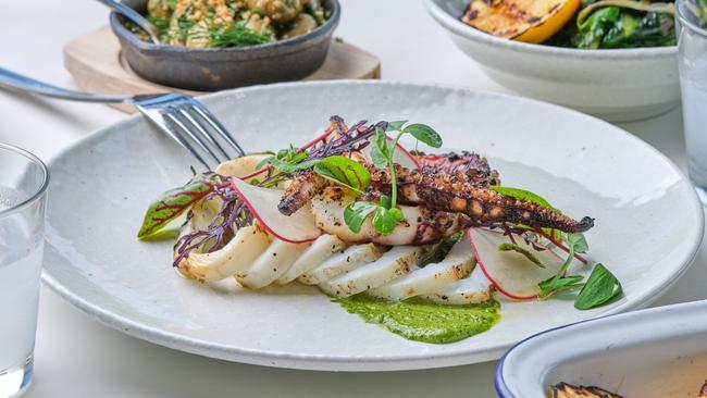 Grilled octopus and calamari at Jaaks Restaurant and Bar. Picture: Supplied