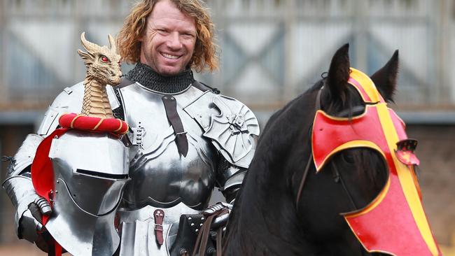 For CL: Phillip Leitch at Kryal Castle. Phillip is the castle's resident knight and is a champion jouster Pictures: ANDY ROGERS