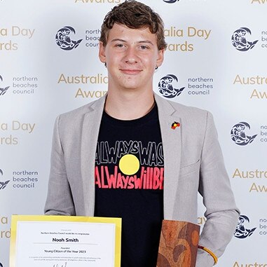 Noah Smith, of Bilgola Plateau, was named Northern Beaches Council's Young Citizen of the Year at its 2023 Australia Day Awards. Picture: Northern Beaches Council