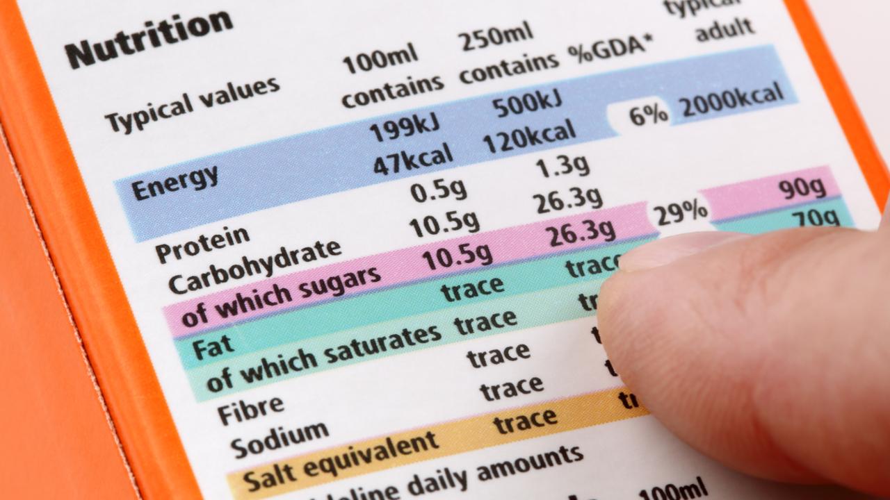 Dr Zac says not enough people are reading nutrition labels correctly. Picture: iStock