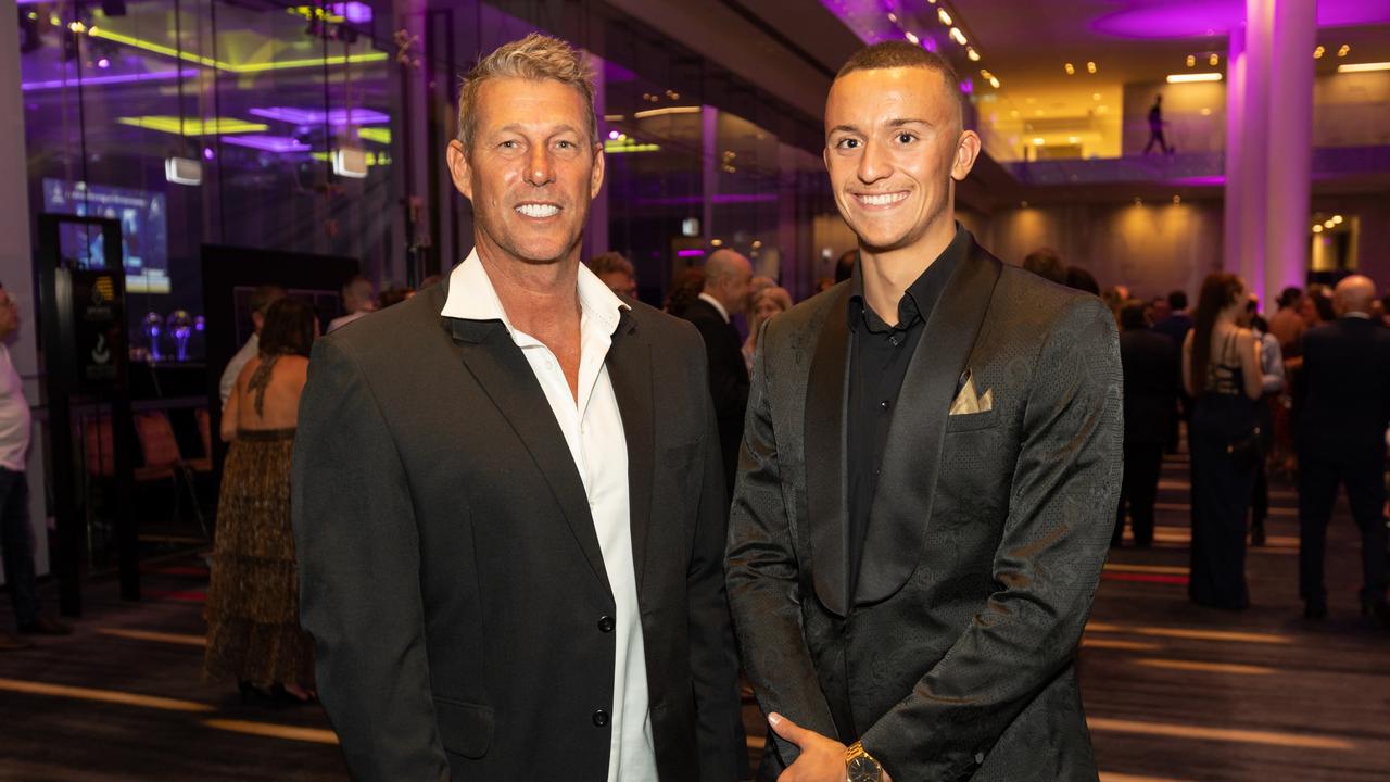 Chris Mooney and Flynn Southam at the 54th Sports Star of the Year Awards at RACV Royal Pines. THE PULSE . Picture: Celeste Humphrey