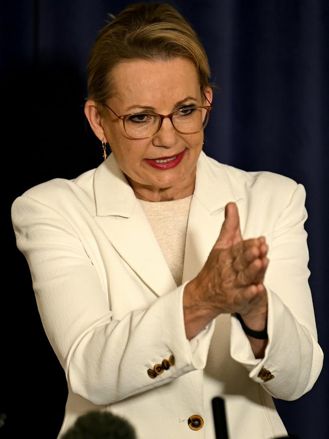 Liberal leader Sussan Ley holds a Tuesday press conference after David Littleproud’s own appearance. Picture: Martin Ollman/NewsWire