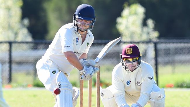 Plenty Valley batsman Ryan Pearson was the mainstay of his side’s huge total on Saturday. Picture: Josie Hayden