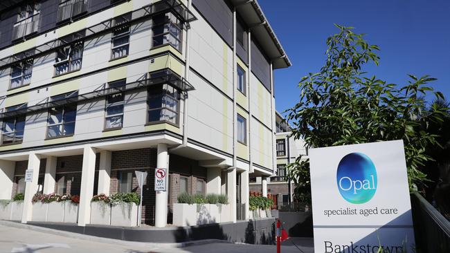 Opal Care Bankstown aged care facility in western Sydney is on high alert after a staff member tested positive. Picture: Richard Dobson